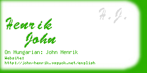 henrik john business card